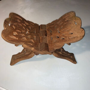 Unbranded Brown Carved Wood Book Stand One Size